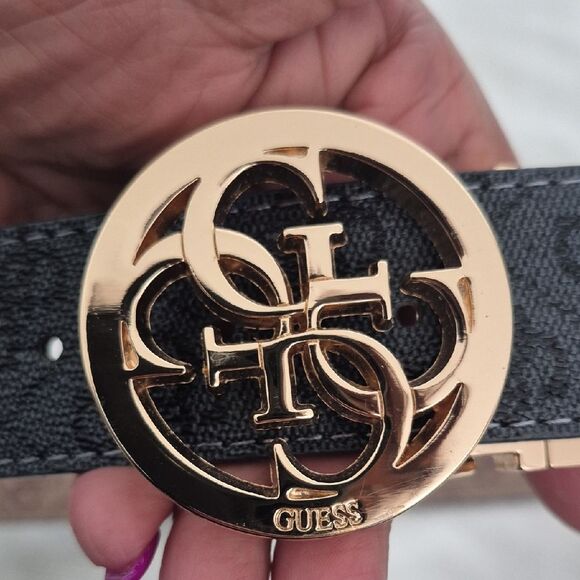Guess Black Belt with Gold Logo Buckle - Picture 12 of 16